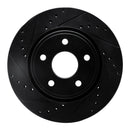 R1 05-10 Jeep Commander Front Left Drilled & Slotted Black Brake Rotor