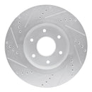 R1 05-07 Infiniti QX56 Front Right Drilled & Slotted Silver Brake Rotor