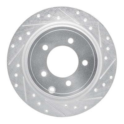 R1 07-17 Chrysler SEBRING Rear Right Drilled & Slotted Silver Brake Rotor