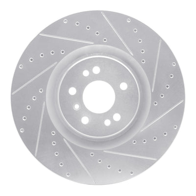 R1 07-09 Mercedes-Benz GL320 Front Right Drilled & Slotted Silver Brake Rotor