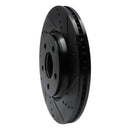 R1 04-12 Chevrolet Cobalt Front Right Drilled & Slotted Black Brake Rotor