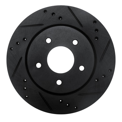 R1 17-25 Nissan X-Trail (Mexico) Rear Right Drilled & Slotted Black Brake Rotor