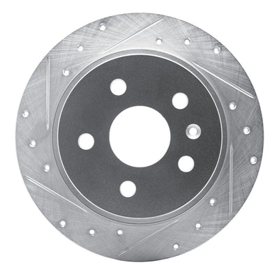 R1 11-16 Buick LaCrosse Rear Left Drilled & Slotted Silver Brake Rotor