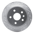 R1 11-16 Buick LaCrosse Rear Left Drilled & Slotted Silver Brake Rotor