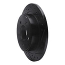 R1 04-08 Chrysler Pacifica Rear Right Drilled & Slotted Black Brake Rotor