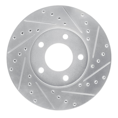 R1 91-96 Chrysler Town & Country Front Right Drilled & Slotted Silver Brake Rotor