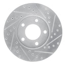 R1 91-96 Chrysler Town & Country Front Right Drilled & Slotted Silver Brake Rotor