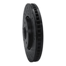 R1 05-14 Infiniti FX45 Front Right Drilled & Slotted Black Brake Rotor