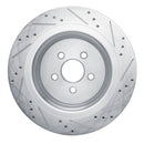 R1 19-24 Ford Edge Rear Drilled & Slotted Silver Brake Rotor Set