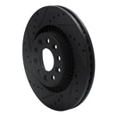 R1 05-09 Ford Freestyle Front Left Drilled & Slotted Black Brake Rotor