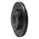 R1 01-03 Hyundai Sonata Front Left Drilled & Slotted Black Brake Rotor