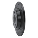 R1 2001-2003 Volkswagen EuroVan Rear Right Drilled & Slotted Black Brake Rotor