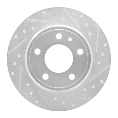 R1 87-92 BMW 735IL Rear Right Drilled & Slotted Silver Brake Rotor
