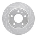 R1 87-92 BMW 735IL Rear Right Drilled & Slotted Silver Brake Rotor