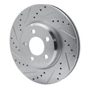 R1 05-23 Chrysler 300 Front & Rear Drilled & Slotted Silver Brake Rotor Set