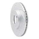 R1 95-04 Ford CONTOUR Front Left Drilled & Slotted Silver Brake Rotor