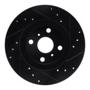 R1 87-92 Geo Prizm Front Left Drilled & Slotted Black Brake Rotor
