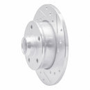 R1 92-98 Volkswagen Golf Rear Right Drilled & Slotted Silver Brake Rotor
