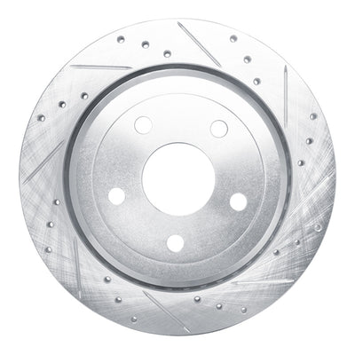 R1 11-25 Dodge Durango Rear Right Drilled & Slotted Silver Brake Rotor