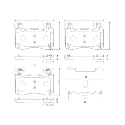 Brembo 19-22 Genesis G70/18-22 Kia Stinger Front NAO Brake Pad