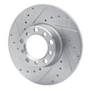 R1 73-85 Mercedes-Benz 230 Front Left Drilled & Slotted Silver Brake Rotor
