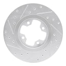 R1 81-88 Nissan Maxima Front Right Drilled & Slotted Silver Brake Rotor