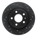 R1 00-09 Audi A4 (USA/Canada) Rear Right Drilled & Slotted Black Brake Rotor
