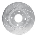 R1 92-96 Honda Prelude Front Right Drilled & Slotted Silver Brake Rotor