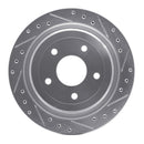 R1 97-09 Cadillac XLR Front & Rear Drilled & Slotted Silver Brake Rotor Set