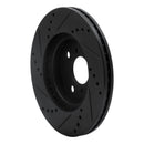 R1 04-06 Scion XB Front Right Drilled & Slotted Black Brake Rotor