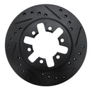 R1 82-85 Nissan 720 Datsun Front Right Drilled & Slotted Black Brake Rotor