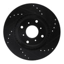 R1 87-90 Acura Legend Front Left Drilled & Slotted Black Brake Rotor