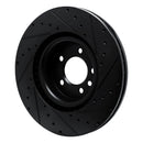 R1 18-24 Land Rover Range Rover Front Right Drilled & Slotted Black Brake Rotor