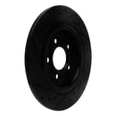 R1 20-25 Ford Mustang Rear Left Drilled & Slotted Black Brake Rotor
