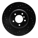 R1 07-15 BMW 335i xDrive Front & Rear Drilled & Slotted Black Brake Rotor Set