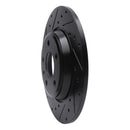 R1 09-25 Audi A4 Left Drilled & Slotted Black Brake Rotor