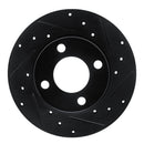 R1 78-85 Audi 5000 Front Right Drilled & Slotted Black Brake Rotor