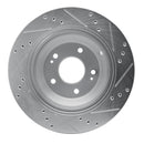 R1 11-17 Hyundai Equus Rear Left Drilled & Slotted Silver Brake Rotor