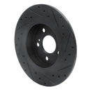 R1 12-20 Mercedes-Benz SLC300 Rear Left Drilled & Slotted Black Brake Rotor