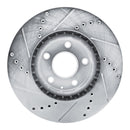 R1 13-19 Mazda CX-5 Front Right Drilled & Slotted Silver Brake Rotor