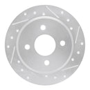 R1 01-19 Ford Fiesta Rear Drilled & Slotted Silver Brake Rotor Set