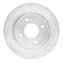 R1 90-06 Infiniti G20 Rear Right Drilled & Slotted Silver Brake Rotor