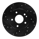 R1 97-98 Mercedes-Benz C230 Front Left Drilled & Slotted Black Brake Rotor