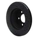 R1 90-99 Jeep Cherokee Front Left Drilled & Slotted Black Brake Rotor