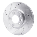 R1 11-18 Porsche Cayenne Front & Rear Drilled & Slotted Silver Brake Rotor Set