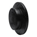 R1 10-17 Chevrolet Equinox Rear Left Drilled & Slotted Black Brake Rotor