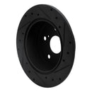 R1 07-12 Lexus ES350 Rear Left Drilled & Slotted Black Brake Rotor