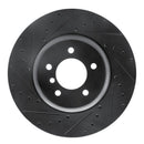 R1 11-16 BMW Z4 Front Left Drilled & Slotted Black Brake Rotor