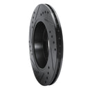 R1 85-91 Audi 200 Quattro Rear Right Drilled & Slotted Black Brake Rotor