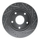 R1 94-99 Dodge Ram 1500 Pickup Front Left Drilled & Slotted Silver Brake Rotor